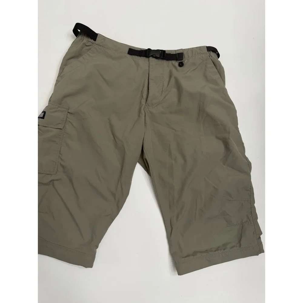 REI Co-op Men's Small Hiking Cargo Shorts Khaki Nylon Quick Dry Belted.     5240